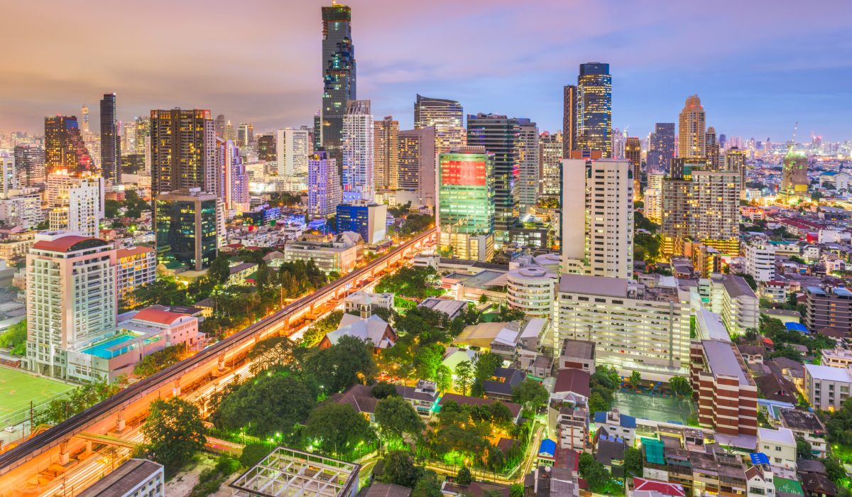 Bangkok, Thailand city skyline.