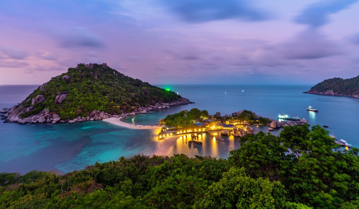 Beautiful viewpoint on Koh Nangyuan island, Surat Thani in Thailand.