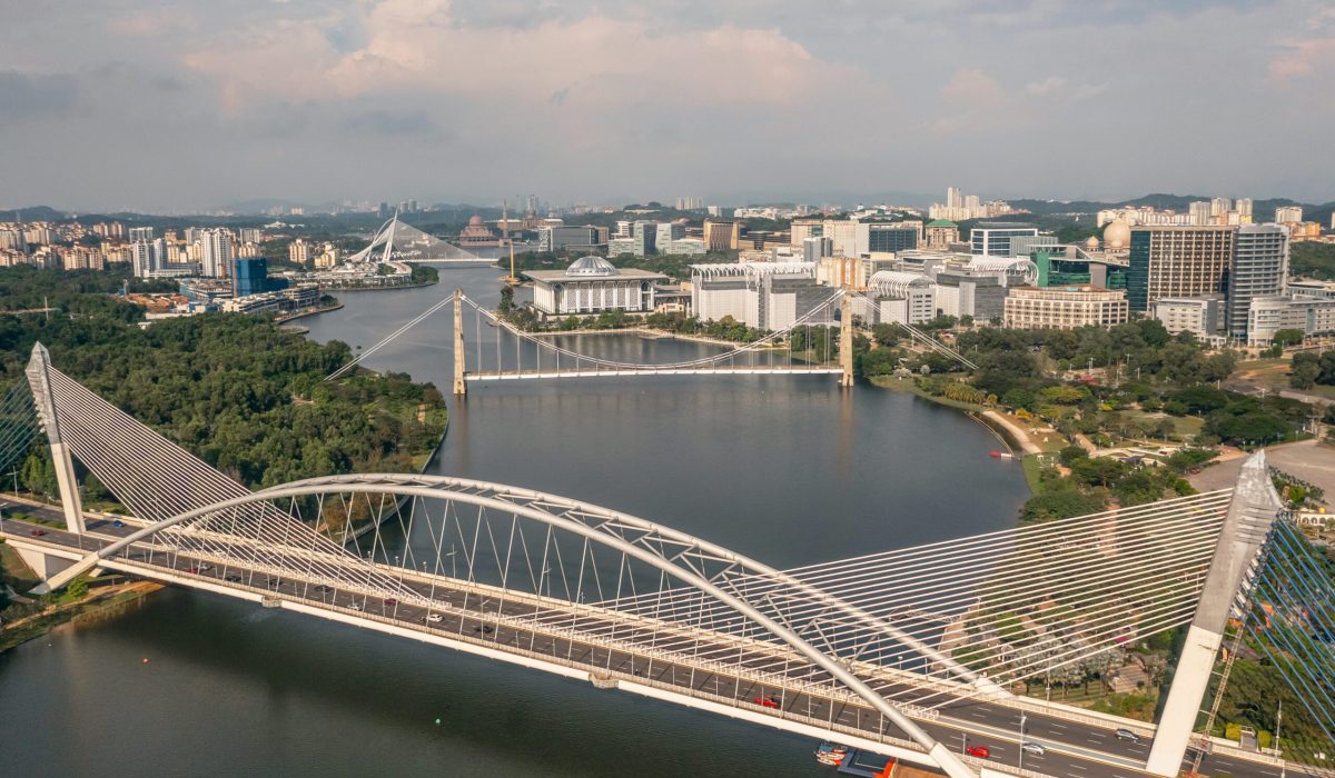 Aerial view of Putrajaya. It is a city in Malaysia, south of Kuala Lumpur