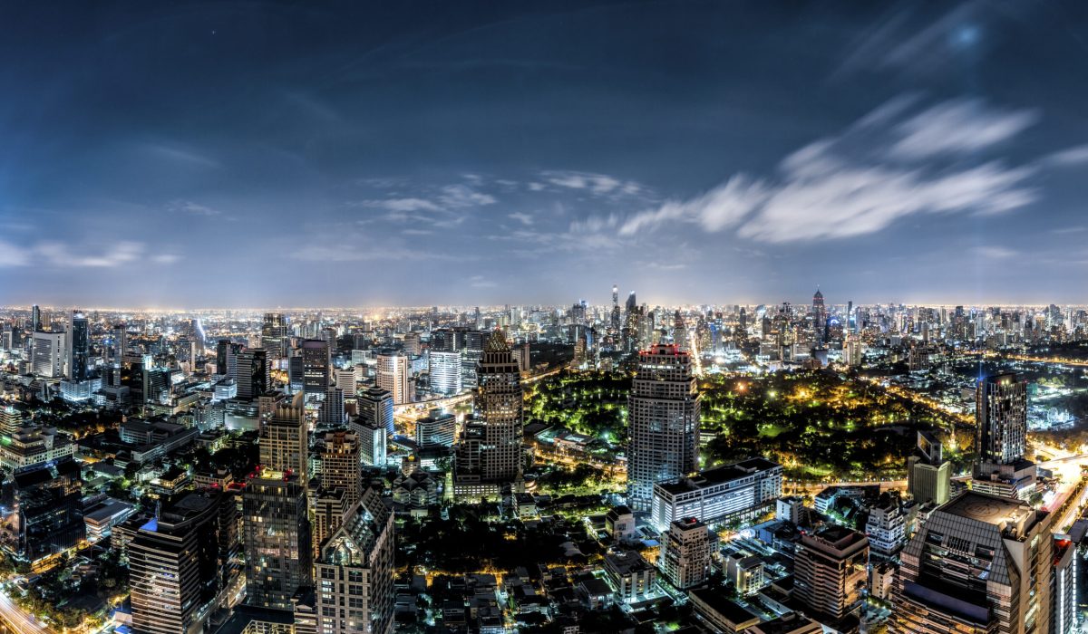 Thailand, Bangkok, skyline at night